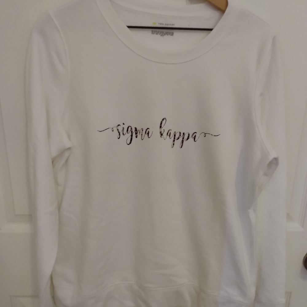Sigma Kappa White w/ Cheetah Crewneck
